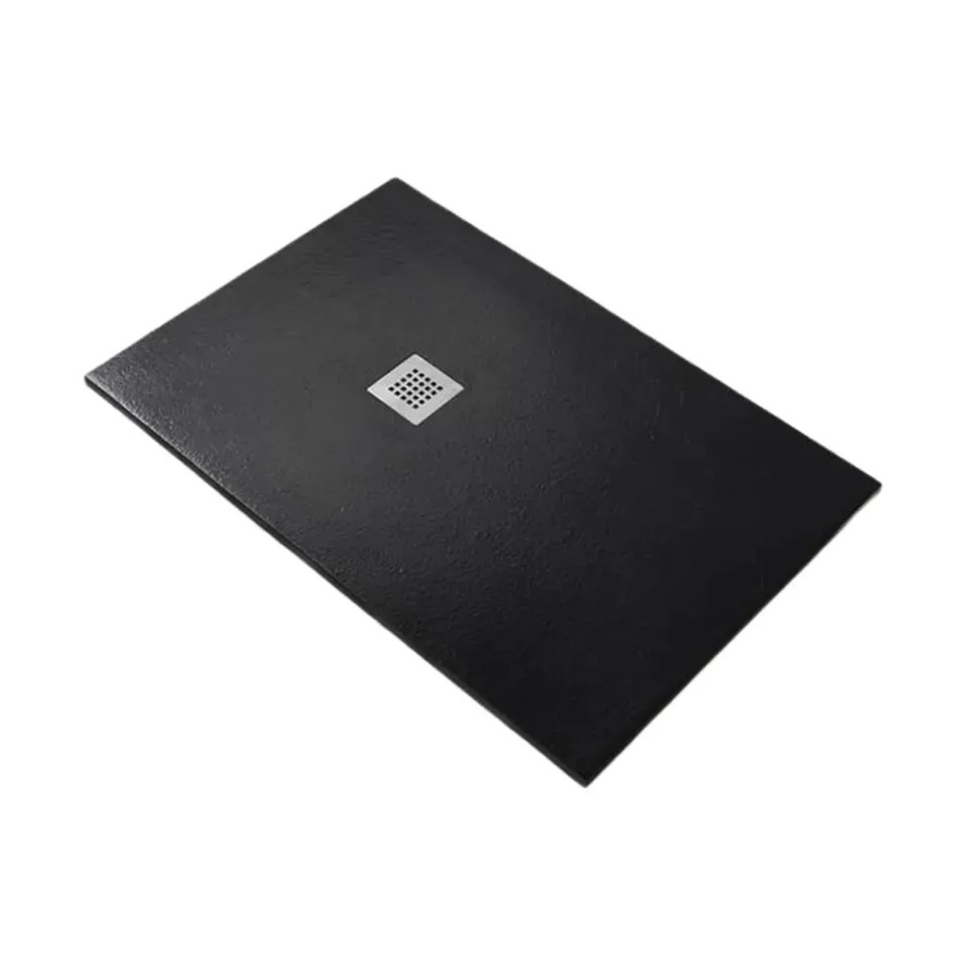 Frascio New Technology Duschwanne Vulcano Line Schwarz aus Mineralguss mit Abfluss B/T: 90 x 70 cm - Bild 2