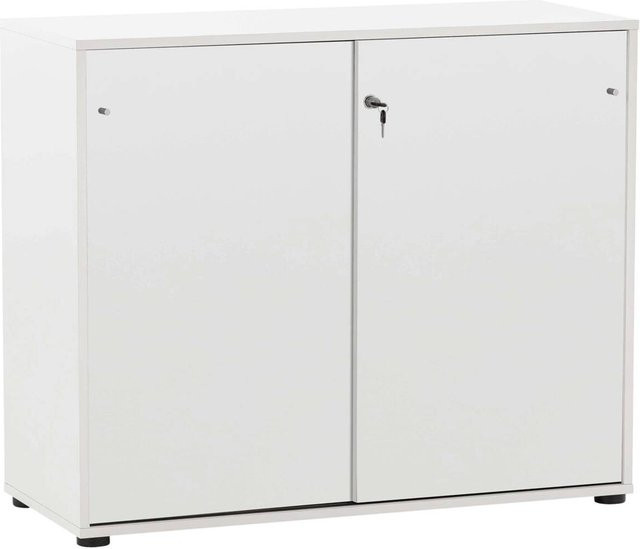 Schiebtürenschrank Serie 400 Möbelpartner in Weiß, B/H/T: 100,1 x 83,6 x 41 cm - Bild 1