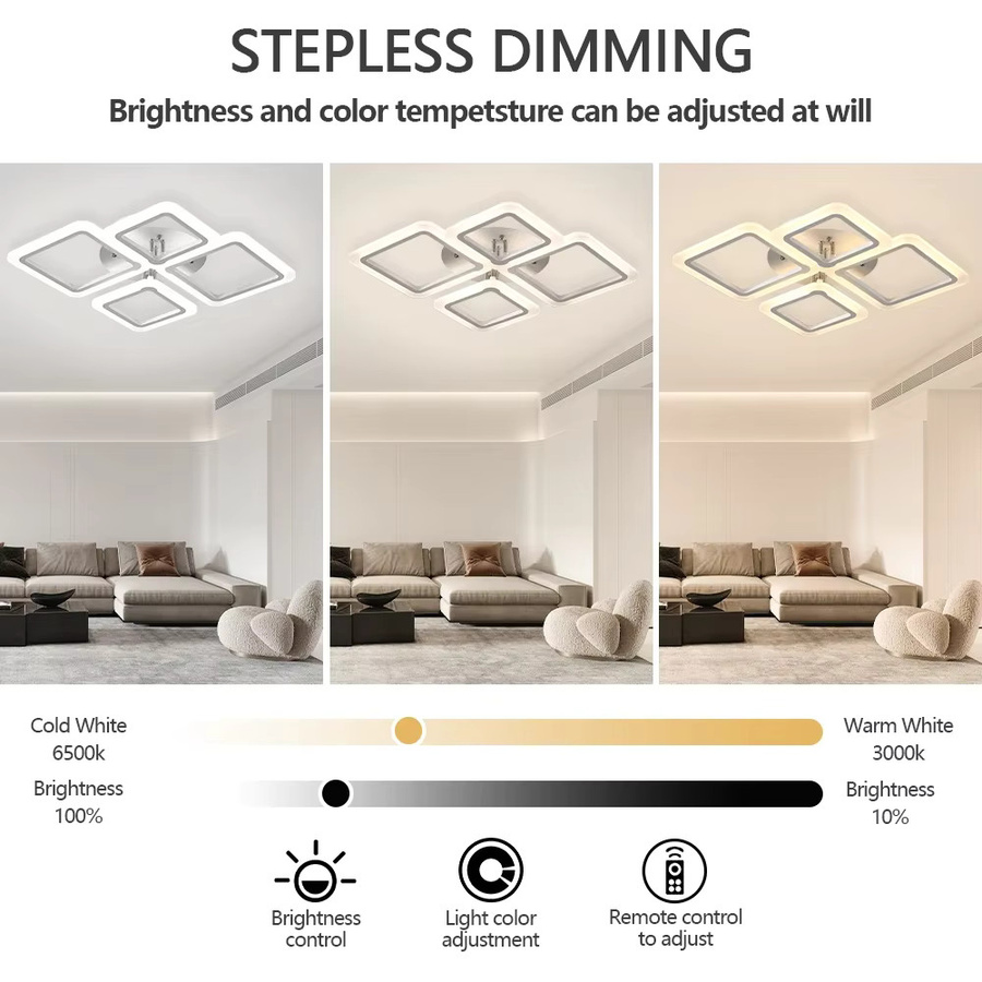 IRALAN Moderne LED-Deckenleuchte in Weiß für Wohnzimmer, Schlafzimmer und Arbeitszimmer - Bild 2