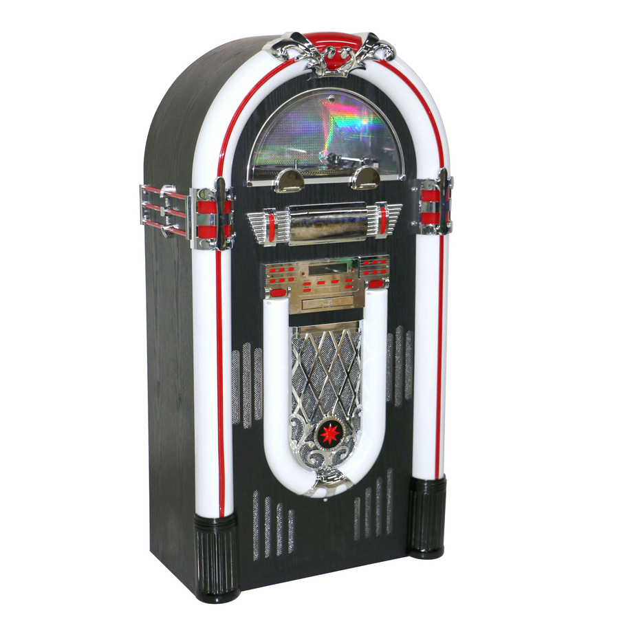 Retro Jukebox Musik-Kombination mit LED-Buntlicht, CD-Player und Bluetooth in Schwarz - Bild 2