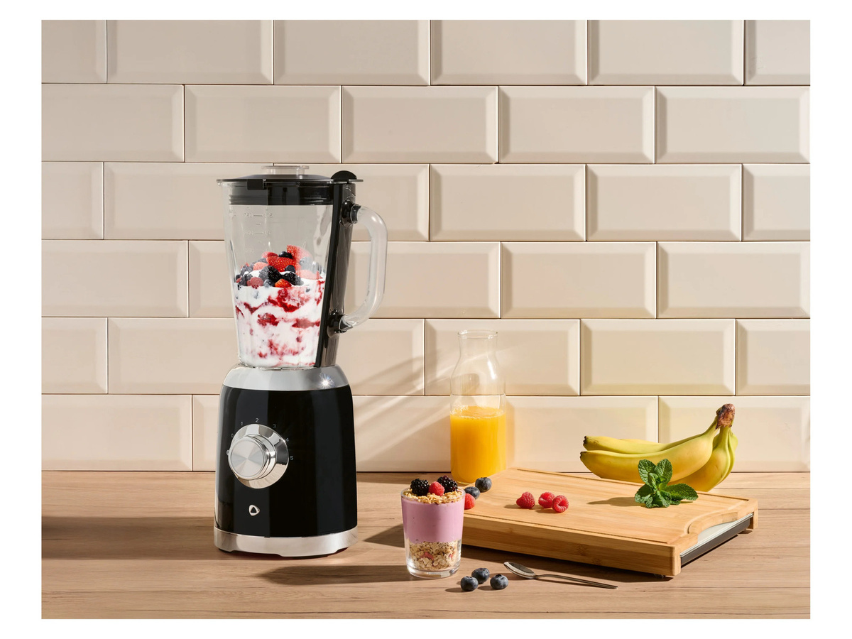 SILVERCREST Standmixer aus Kunststoff mit Edelstahl und Glas, Schwarz, 1,75 l - Bild 2