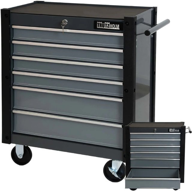 Trutzholm Werkzeugwagen Trutzi mit Kantenleiste und Arbeitsplatte, Dunkelgrau Hellgrau, B/T/H: 72,0 x 24,0 x 66,0 cm - Bild 1