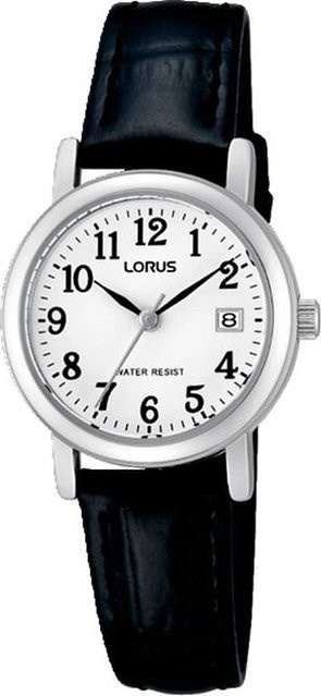 Lorus Damenuhr, Quarz, Edelstahl, Leder, 26 mm, Silber, Weiß - Bild 1