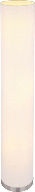 Globo Stehleuchte Ava 3-flammig aus Metall und Textil in Nickel matt und Beige, Höhe: 110 cm - Bild 1