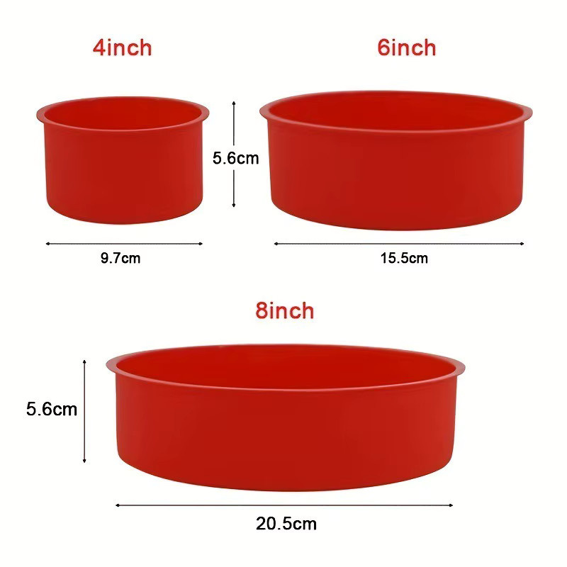 Runde Backform aus Silikon in Rot für Kuchen und Brot, lebensmittelechtes Silikon und temperaturbeständig - Bild 3