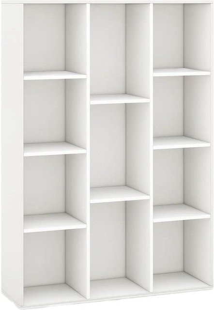 Costway Bücherregal mit 11 Fächern in Weiß, modernes Standregal für Zuhause und Büro, B/T/H: 74 x 24 x 106 cm - Bild 1