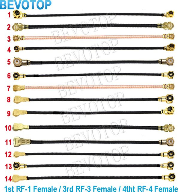 10 Stück BEVOTOP Koaxialkabel Set IPX-1/MHF-4/MHF-3 Buchse-zu-Buchse Pigtail RF1.13/RF0.81/RF1.37/RG178 Verlängerungskabel für 3G 4G in Schwarz - Bild 1