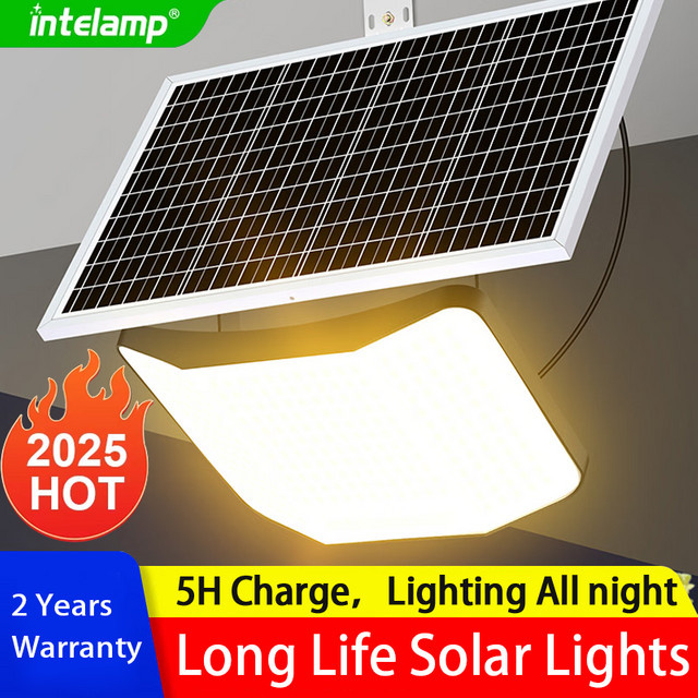 Intelamp Solar Flutlicht mit Bewegungsmelder und Fernbedienung, 4000 Lumen, Wasserdicht, Schwarz - Bild 1