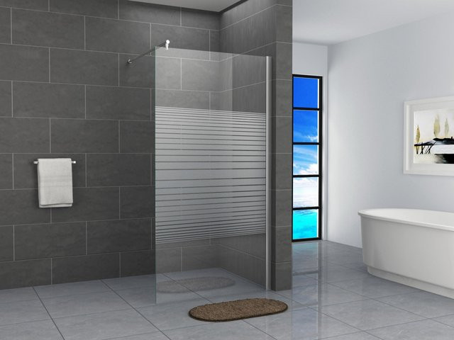 Fa-Bausysteme Walk-In Glas Duschabtrennung Gestreift Transparent B: 90 cm, H: 200 cm - Bild 2