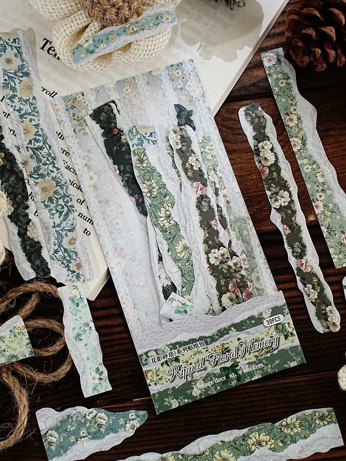 Etori Life Pastoral Hymn Waldblumen-Aufkleber im Vintage-Stil, 30 Stück, Multicolour, Scrapbooking-Material für Journal und Laptop - Bild 6