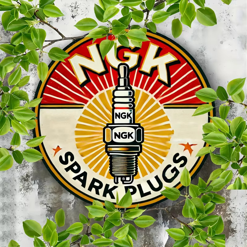 NGK Zündkerzen Runde Wandkunst-Dekoration aus Aluminium und Metall, Durchmesser: 20 cm - Bild 5