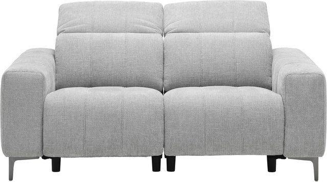 Mömax 2-Sitzer-Sofa in Grau mit verstellbarer Sitztiefe und Motorfunktion, B/T/H: 182 x 79 x 109 cm - Bild 1