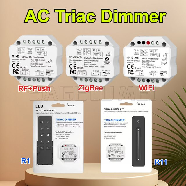 Sage LU MEI WiFi & RF Tuya APP Dimmer S1-B für einfarbige LED-Streifen, Weiß - Bild 1