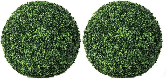 Costway 2er Set Buchsbaumkugeln in Dunkelgrün für Garten und Hochzeit, Durchmesser: 48 cm - Bild 1