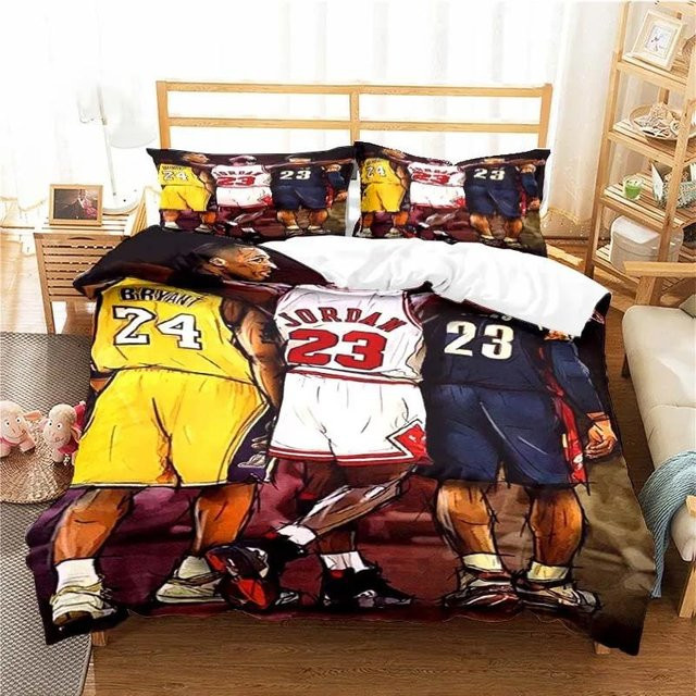 Bettwäsche Set Binchi Fitness Amerikanischer Basketballstar Nr. 23 mit Bettbezug und Kissenbezug, Mehrfarbig, B/H: 135 x 200 cm - Bild 1