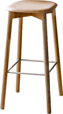 HAY Soft Edge 82 Bar Stool in Beige mit Holzgestell und minimalistischer Ästhetik - Bild 1