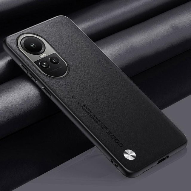 OPPO Handyhülle aus PU-Leder für OPPO Reno 10 5G und Reno 10 Pro in Schwarz - Bild 1