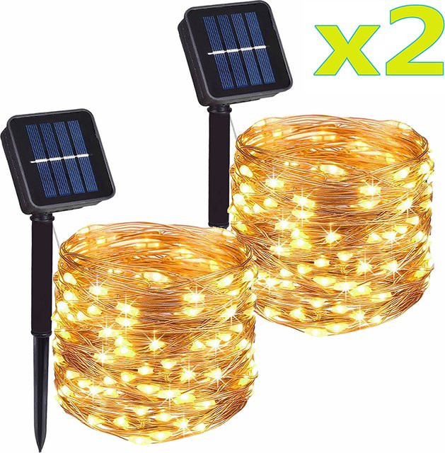 Topdii Solar LED Lichterkette Warmweiß Wasserdichte Fairy Lights für Garten Terrasse und Hochzeit - Bild 1