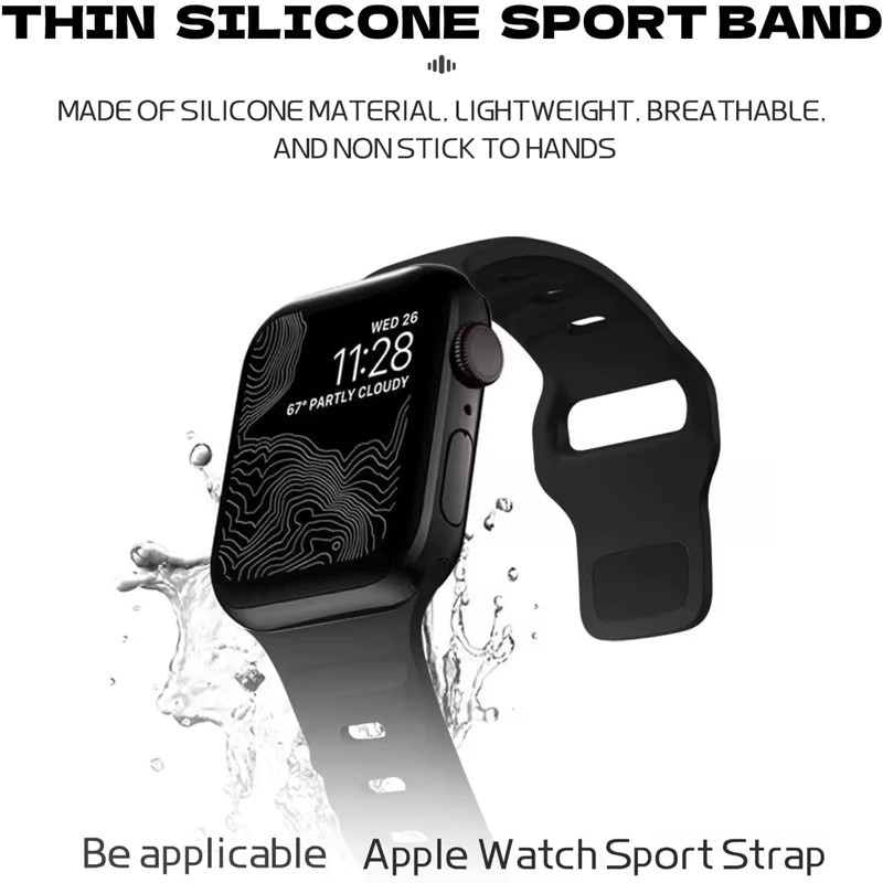 HUBANDE Uhrenarmband Silikon, Schwarz, Unisex - Bild 2