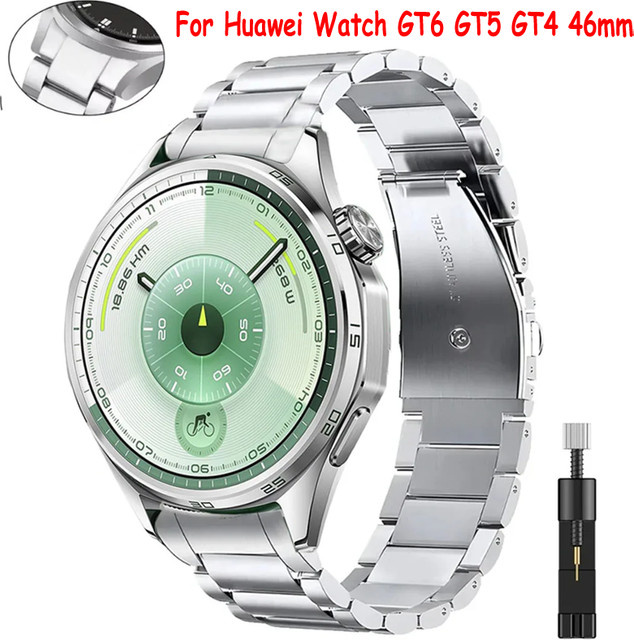Huawei Uhrenarmband Edelstahl, Silber, für Huawei Watch GT6 GT5 GT4 - Bild 1