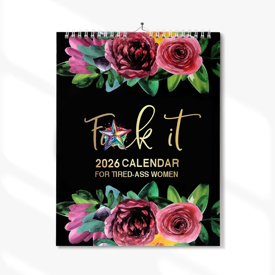 Schreibtisch-Wandkalender 2026 mit lustigen Humor-Slogans und Illustrationen, Mehrfarbig - Bild 2