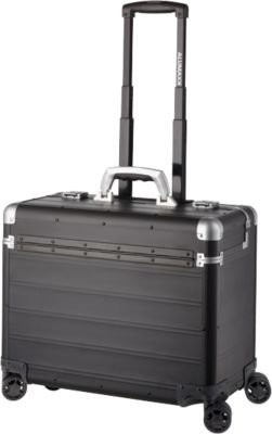 ALUMAXX Business Trolley PANDORA aus Aluminium in Mattschwarz mit Tragegriff und Rollen - Bild 1