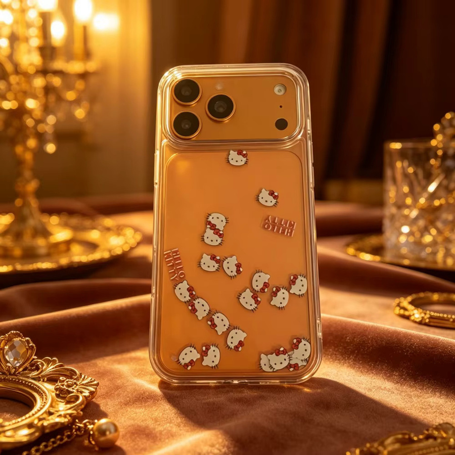 Sanrio Hello Kitty Handyhülle mit Glitzer-Flüssig-Quicksand-Effekt für iPhone 17 16E 15 14 13 12 Pro Max, transparente Hartschale - Bild 2