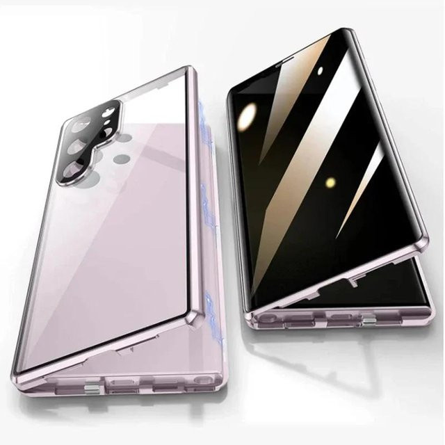 FUCHU Magnetische Schutzhülle mit Sichtschutzglas für Samsung Galaxy S26 Ultra S25 S24 FE S23 S22 S21 Plus A17 A57 A37 A55 A56 in Violett - Bild 1