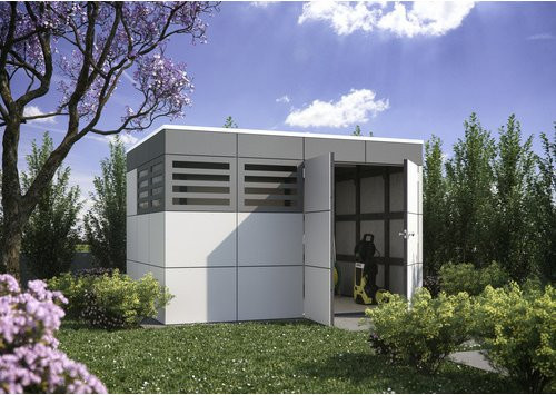 SKANHOLZ Gartenhaus Sydney 4 aus Holz in Grau, B/H/T: 337 x 223 x 253 cm - Bild 1
