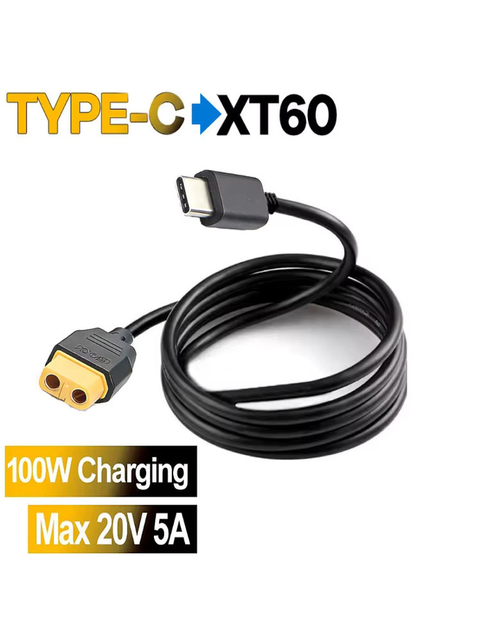 ToolkitRC USB-C auf XT60 Adapter Ladekabel PD 100W in Schwarz - Bild 6