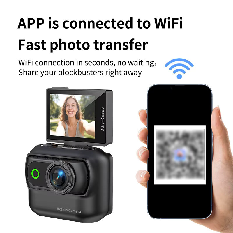OnePlus Magnetische Mini-Actionkamera in Orange mit 4K Ultra-HD für Motorradhelm und Outdoor-Sport - Bild 2