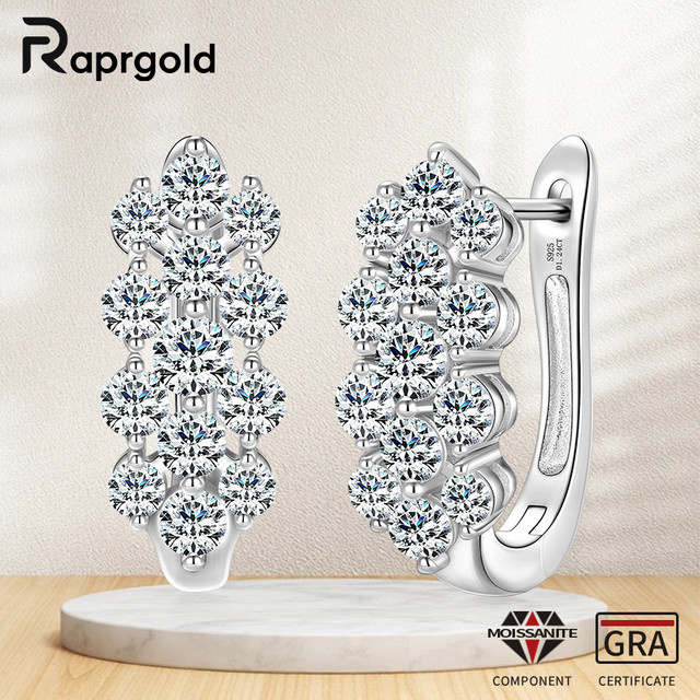RAPRGOLD Creolen, 925 Silber, Moissanit, Damen - Bild 1
