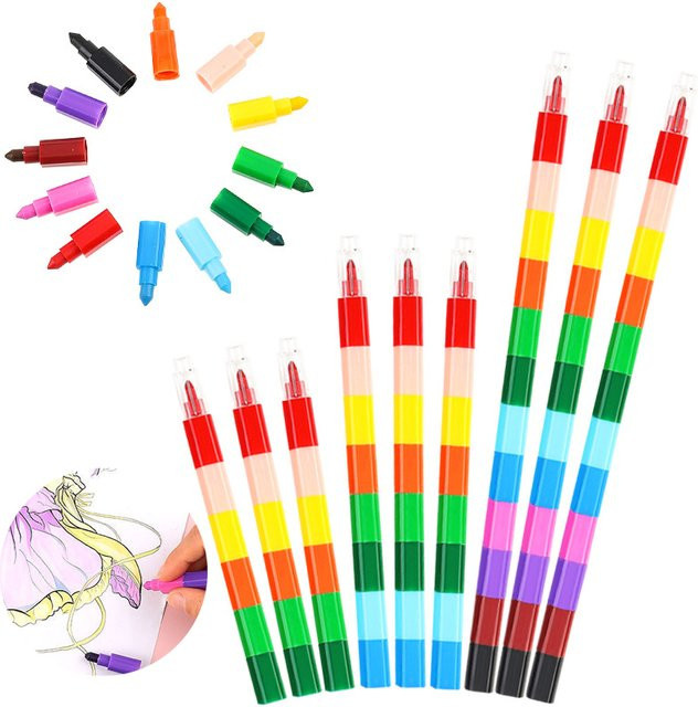 TMZ Regenbogen Kreide in 12 Farben für Schule und Kindergarten, Mehrfarbig - Bild 1