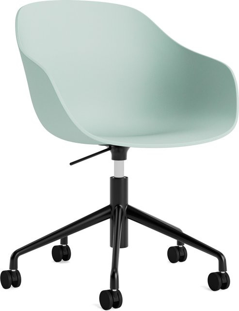 HAY About A Chair AAC 252 moderner Stuhl aus Polypropylen und Aluminium in Grün matt mit Rollen - Bild 1