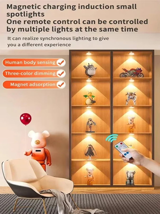 VENUSWING 3-Farben-LED-Unterschrankleuchte in Weiß mit Fernbedienung, dimmbare kabellose Nachtlampe für Kleiderschrank und Möbel - Bild 5