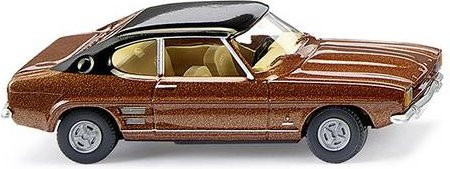 Wiking Ford Capri I Modell PKW im Maßstab H0 in Kupferbraun-Metallic und Sandgelb