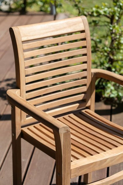 deVries Stapelsessel aus Teakholz in Braun, B/H/L: 52 x 92 x 63 cm - Bild 1
