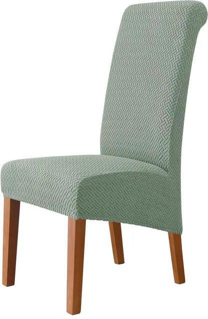 Yiran Furniture Esszimmerstuhlbezug aus elastischem Polyester mit rutschfestem Design, Beige oder Grün, B/T/H: 23 x 19 x 4 cm - Bild 1