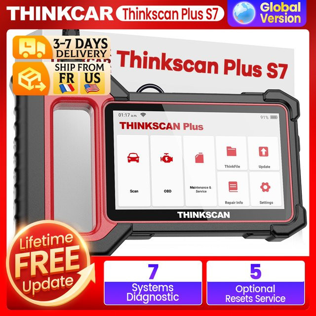 THINKCAR Thinkscan Plus S7 S6 S4 OBD2-Scanner Autodiagnosetool mit 28 Resets in Schwarz - Bild 1