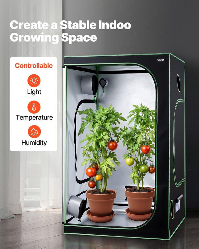 Indoor Grow Zelt Buying Solutions MB, Schwarz und Grün, 600D Hochreflektierendes Mylar, B/T/H: 120 x 120 x 200 cm - Bild 2