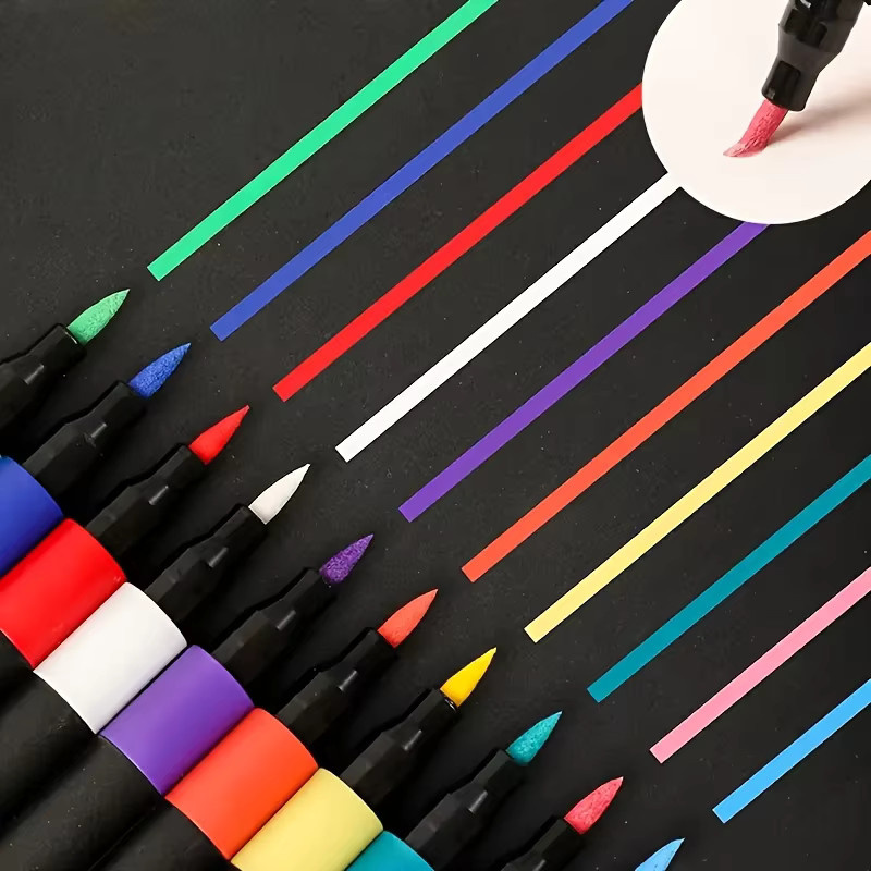 Kingspen Acryl-Markierungsstifte mit weicher Pinselspitze in Multicolour für Leinwand, Stein, Holz, Glas und Stoff - Bild 6