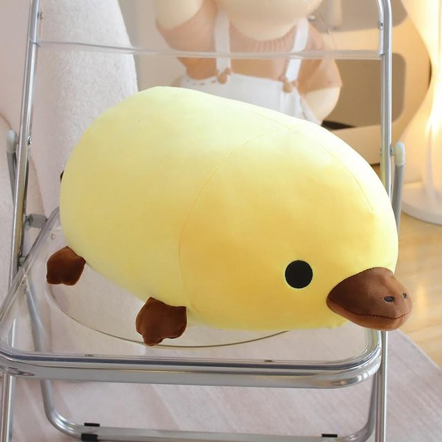 Kawaii liegendes Schnabeltier Plüschtier, gelb, 45cm, ab 14 Jahre - Bild 1
