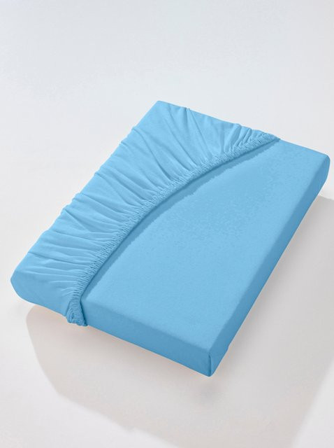 Biberna Spannbetttuch aus Jersey aus 100% Baumwolle, Blau - Bild 1