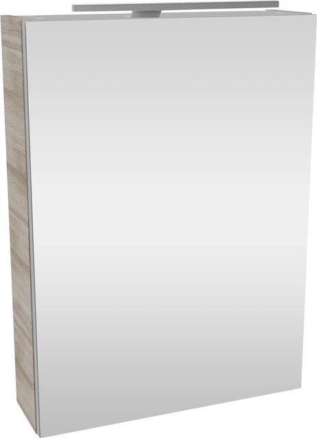 Fackelmann Spiegelschrank SBC Gäste Bad in Graueiche mit Softclose Türen und LED-Beleuchtung, B/H/T: 50 x 68 x 15,3 cm - Bild 1