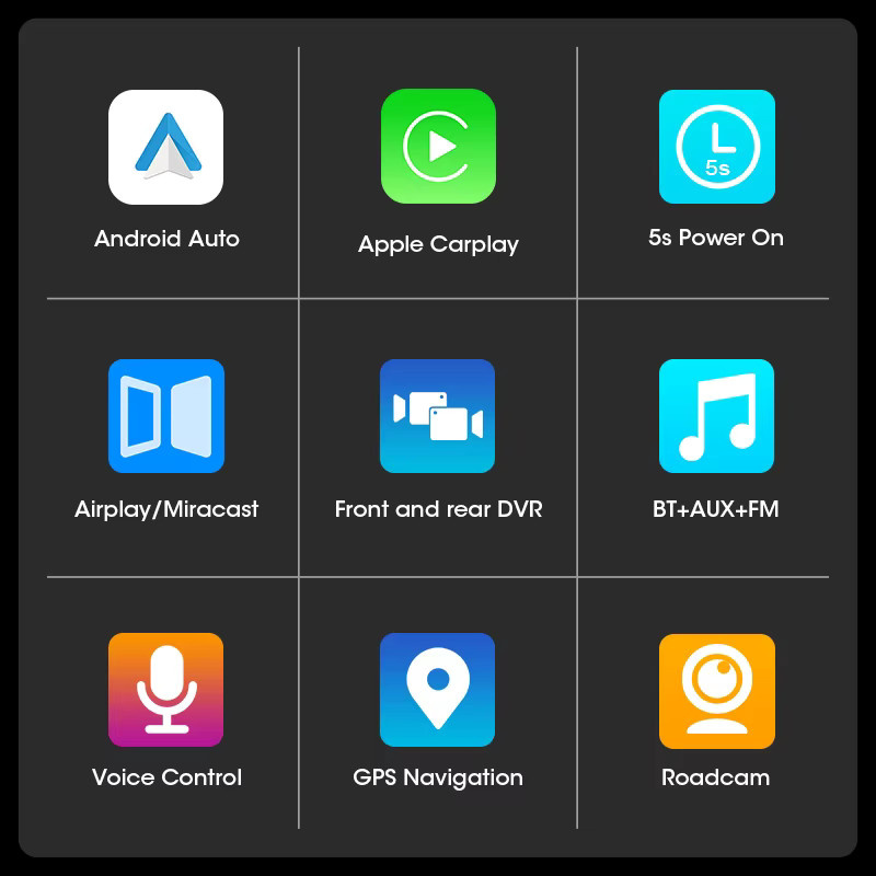Develuck 4K Auto DVR Multimedia Player mit 11,26 Zoll IPS Touchscreen, Wireless CarPlay und Android Auto, Bluetooth, FM und AUX, Schwarz - Bild 2