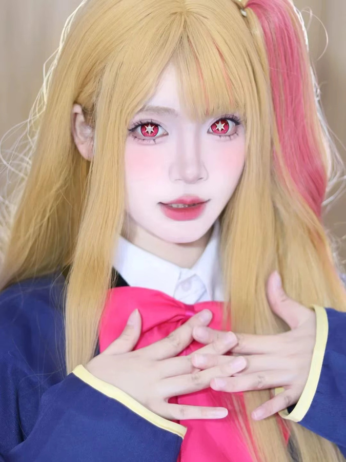 Bio-essence Oshi No Ko Cosplay Kontaktlinsen, Rosa, Lila - Bild 2