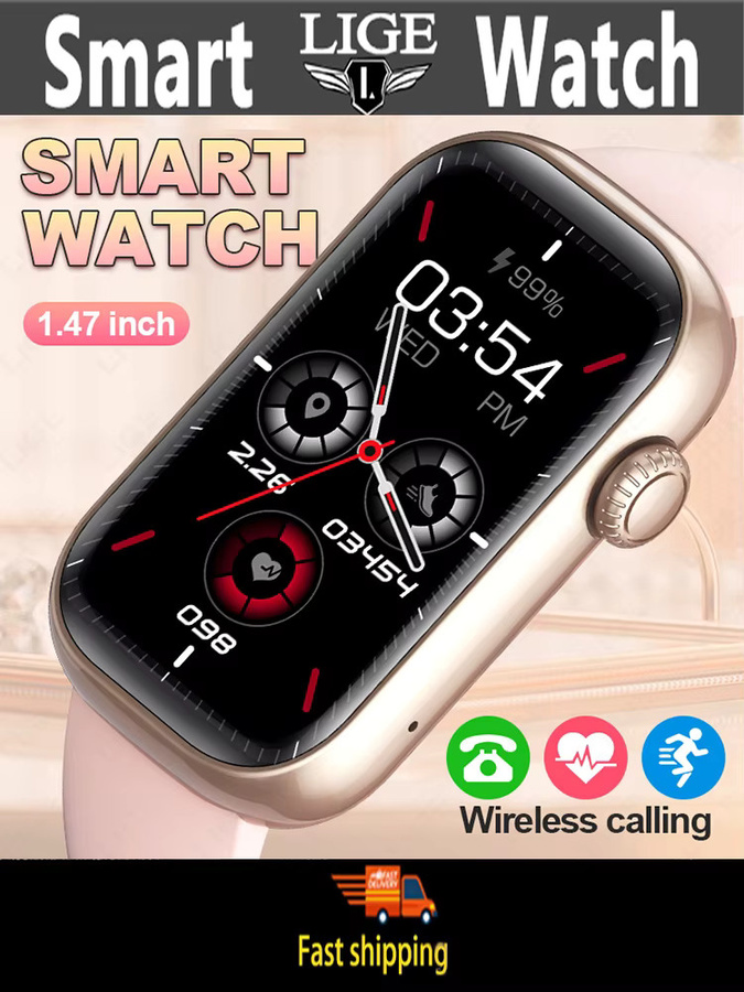 LIGE Smartwatch Unisex Smart Armband mit Herzfrequenz- und Blutsauerstoffmessung, Wasserdicht, Bluetooth, kompatibel mit Android und iOS, in Pink und Schwarz - Bild 7