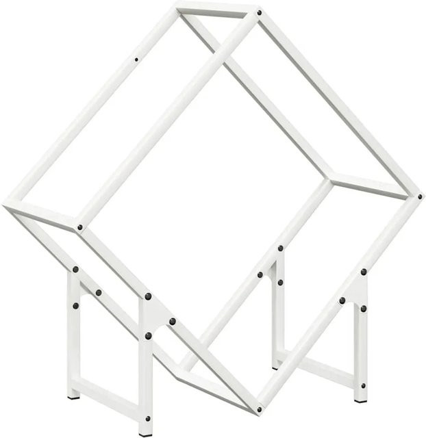 vidaXL Brennholzregal aus Metall in Weiß, B/T/H: 60 x 25 x 60 cm - Bild 1