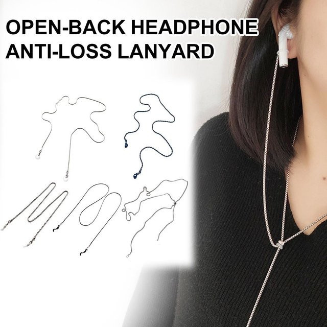 Anti-Verlust-Seil für Bluetooth-Kopfhörer als Lanyard und Dekorationshalter in Silber - Bild 1