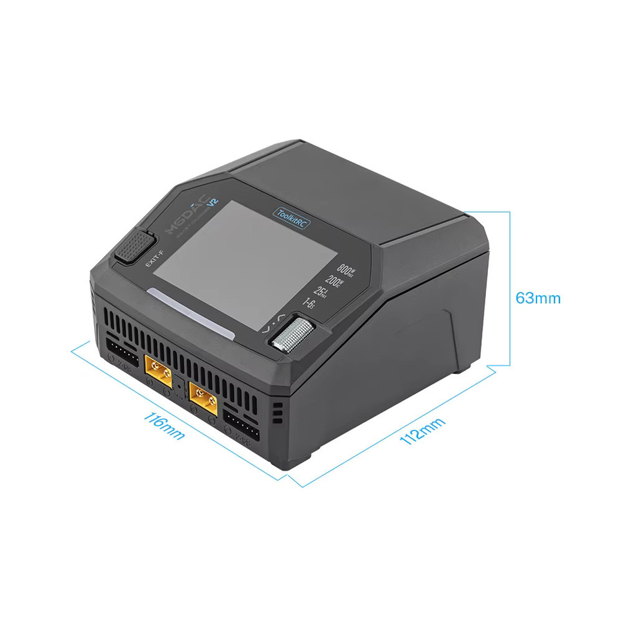 ToolkitRC M6DAC Pro AC300W Zweikanal-Smart-Lipo-Akku-Ladegerät und Entlader in Schwarz für 1-6S LiHV - Bild 3